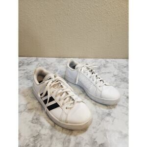 Adidas Womens Grand Court Low Top White & Black Sneakers‎ Size 8 US
